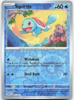 Squirtle 007/165 Common 151 Pokemon Reverse Holo Near Mint - Image 1