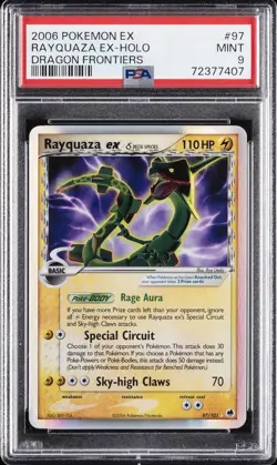 2006 POKEMON EX DRAGON FRONTIERS #97 RAYQUAZA EX-HOLO PSA 9 - Image 1