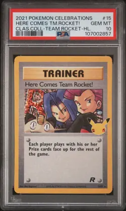Here Comes Team Rocket # 15/82 | Pokemon TCG - 2025 Celebrations | PSA 10 GEM MT - Image 1