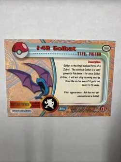 Golbat #42 Black Topps Logo Foil 1999 Topps Pokemon TV Animation Edition Series - Image 2