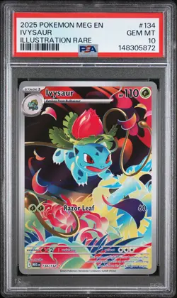 2025 POKEMON MEG EN-MEGA EVOLUTION ILLUSTRATION RARE #134 IVYSAUR PSA 10 - Image 1