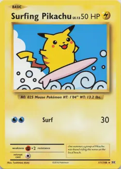 Surfing Pikachu 111/108 Secret Rare Evolutions Pokemon Lightly Played - Image 1