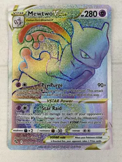 Mewtwo VSTAR 079/078 Pokemon GO Rainbow Secret Rare Holo NM - Image 1