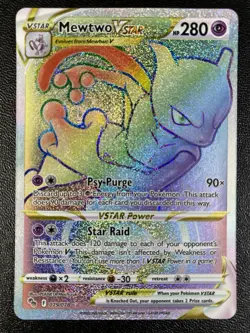 Mewtwo VSTAR 079/078 Pokemon GO Rainbow Secret Rare Holo NM - Image 3