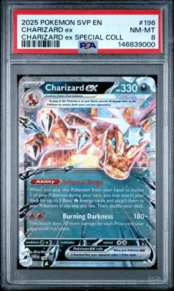 2025 POKEMON SVP EN-SV BLACK STAR PROMO #196 CHARIZARD EX PSA 8 - Image 1