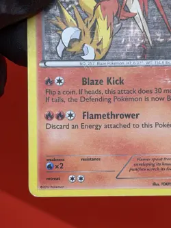 2012 Pokemon Blaziken 17/108 Black & White Dark Explorers Holo Rare - HP - Image 5