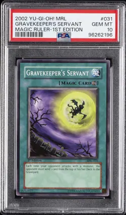 2002 YU-GI-OH! MRL-MAGIC RULER 1ST EDITION #031 GRAVEKEEPER'S SERVANT PSA 10 - Image 1