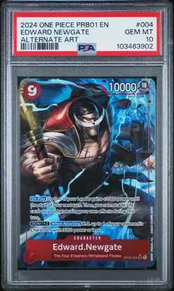 2024 ONE PIECE PRB01-PREMIUM BOOSTER ALTERNATE ART #004 EDWARD NEWGATE PSA 10 - Image 1
