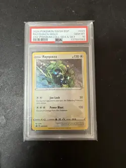 2024 Pokemon Rayquaza SWSH029 Black Star Promo Holo Card Cosmos PSA 10 - Image 1
