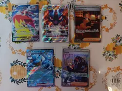 2023 Near Mint Pokemon lot of 5 cards blaziken Vmax lucario V promo giovanni 151 - Image 1
