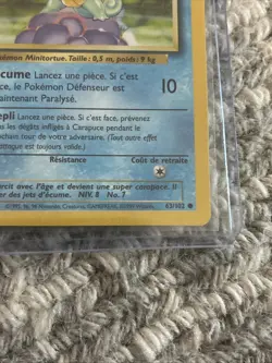 1st Edition French Squirtle (Carapuce) 63/102 Base Set 1999 Pokemon Near Mint - Image 5