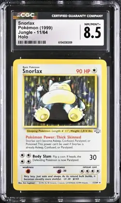 Pokemon Snorlax 11/64 Jungle Holo - CGC 8.5 NM/Mint+ - Image 1