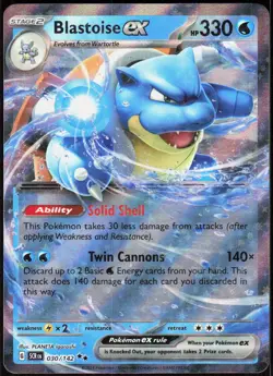 Blastoise ex 30/142 Double Rare Stellar Crown Pokemon Holo Near Mint - Image 1