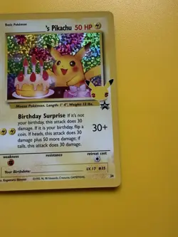 Pokemon TCG Birthday Pikachu - Promo 24 - Celebrations 25th Anniversary - Holo - Image 1