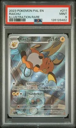 Pokemon TCG - Paldea Evolved #211 Raichu SIR PSA 9 And Gastly PSA 9 - Image 1