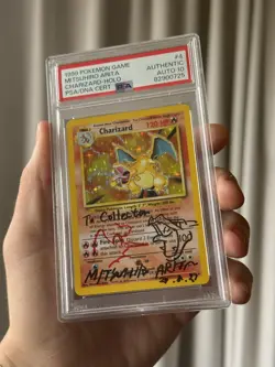 Base Set Charizard Mitsuhiro Arita Signed AUTO PSA 10 Pokemon 1999 English - Image 2