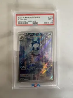 Pokemon 2023 Poliwhirl 176/165 Full Art Illustration Rare Mew PSA 9 - Image 1