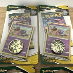 Pokemon TCG Evolving Skies Blister Pack with Eevee Slowpoke Promo SEALED (4 Lot) - Image 2