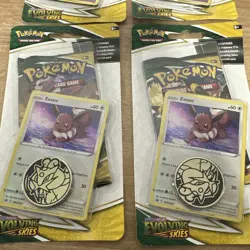 Pokemon TCG Evolving Skies Blister Pack with Eevee Slowpoke Promo SEALED (4 Lot) - Image 3