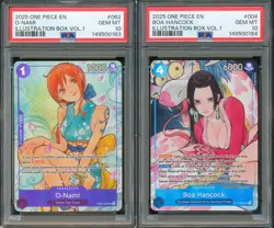 2x One Piece ILLUSTRATION BOX Vol. 1 Sequential Set PSA 10 O-NAMI & BOA HANCOCK - Image 1