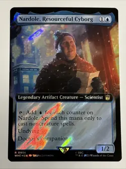 MTG Doctor Who Nardole, Resourceful Cyborg Extended Art Surge Foil 0956 NM Rare - Image 1