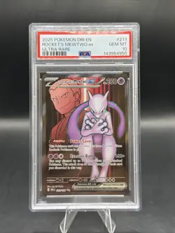 PSA 10 GEM MINT Pokemon Team Rocket’s Mewtwo ex Destined Rivals 213/182 - Image 1