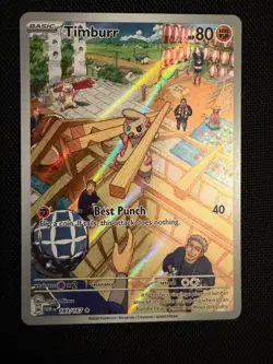 Timburr 183/167 Pokemon TCG Twilight Masquerade Illustration Rare English - Image 1