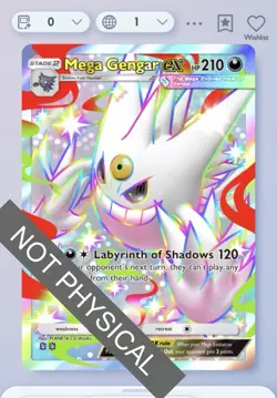 Pokemon TCG POCKET - Mega Gengar EX Shiny 2⭐, Mega Shine, English - Image 1