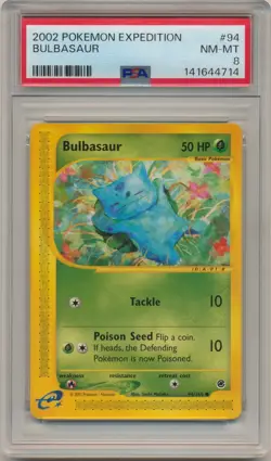 2002 Pokemon Expedition Bulbasaur #94 PSA 8 NM-MT WOTC e-Series Vintage - Image 1