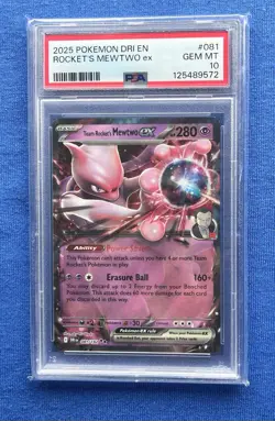 Pokemon TCG: Team Rocket's Mewtwo ex Destined Rivals DRI EN #81 PSA 10 Gem Mint - Image 1