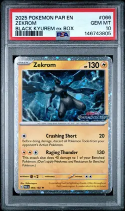 2025 POKEMON PAR EN-PARADOX RIFT BLACK KYUREM EX BOX #066 ZEKROM PSA 10 - Image 1