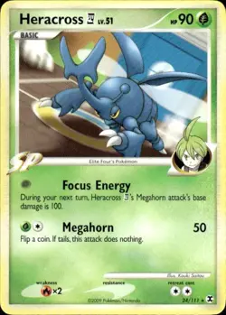 Vintage Wotc Pokemon Heracross E4 Rising Rivals 24/111 Light Play LP - Image 1