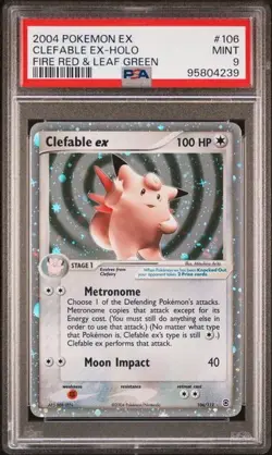 2004 Pokemon Ex Fire Red & Leaf Green Clefable Ex Holo 106 PSA 9 - Image 1
