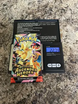 VERY HEAVY! 22.74 Pokemon TCG Ascended Heroes Booster Pack (SEALED) - Image 1
