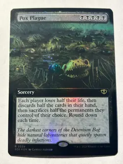 Pox Plague (Extended Art) #328 (Foil) (NM) Secrets of Strixhaven SOS Magic MTG - Image 1