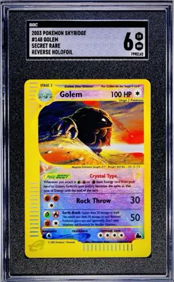 2003 Pokemon Skyridge #148 Golem Secret Rare Reverse Holo SGC 6 EXTREME GRAIL🌞 - Image 1