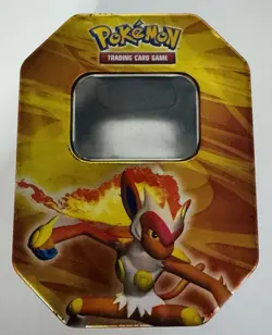 Pokemon Trading Card Tin EMPTY 6”X4.5”X3” Diamond & Pearl Series Infernape 2007 - Image 1