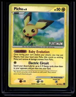 Pokemon Pichu 2008 Stormfront Reverse Holo Platinum Stamp Mint Condition - Image 1
