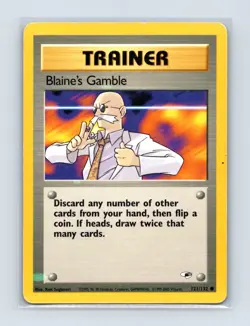 Blaine's Gamble 121/132 Common Gym Heroes Pokemon Unlimited Lightly Played - Image 1