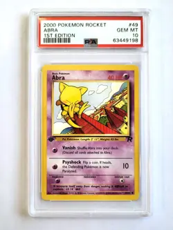 Pokemon PSA 10 GEM MINT 1st Edition 2000 English Team Rocket Abra #49 - Image 1