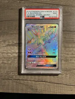 2018 POKEMON SUN & MOON F.A./BLAZIKEN GX CELESTIAL STORM - SECRET PSA 9 - Image 1