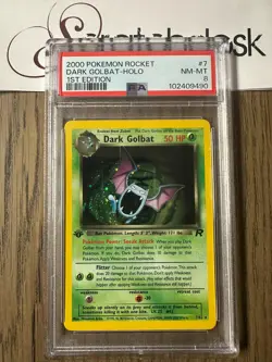 PSA 8 - Pokemon DARK GOLBAT 7/82 - TEAM ROCKET 1st Edition - Holo NEAR MINT - Image 1