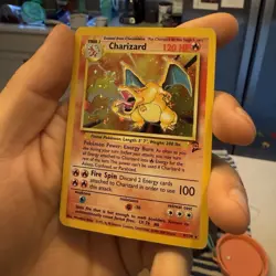 Pokemon TCG Charizard 004/130 Base Set 2 Holo Rare English SWIRL - Image 1