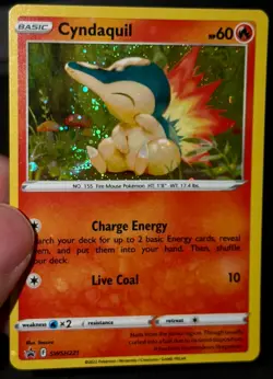 Fart Swirl 🌀 Cyndaquil SWSH 221 Cosmos Holo Bleed Error Rare Pokemon TCG ✨ - Image 1