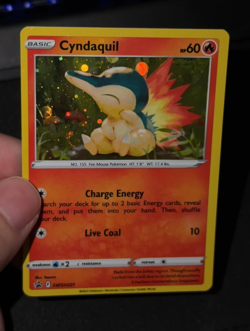 Fart Swirl 🌀 Cyndaquil SWSH 221 Cosmos Holo Bleed Error Rare Pokemon TCG ✨ - Image 2