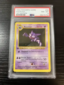 Pokemon PSA 8 NM-Mint 1st Edition Haunter 29/102 1st Edition Base Set - Image 1