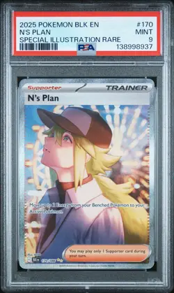 2025 Pokemon BLK EN-Black Bolt N'S Plan Special Illustration Rare PSA 9 #170 - Image 1