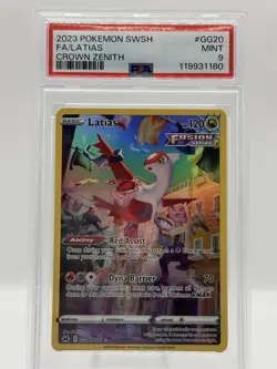 2023 POKEMON SWORD & SHIELD CROWN ZENITH #GG20 FULL ART/LATIAS PSA 9 - Image 1