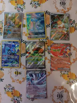 2023 Near Mint Pokemon lot of 7 cards mimikyu promo lapras IR eevee promo +extra - Image 1