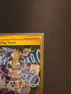 Pokemon TCG Jamming Tower Destined Rivals Gold Trainer Card 243/182 Holo - Image 3